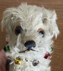 Antique Steiff Mohair Dog Molly 6    Jtd Head Long F Button Partial Red Tag Prewar