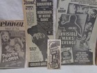 5 Vintage Universal Horror Movie Clippings Ads Newspaper 1941 1944 Scary