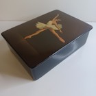 Russian Fedoskino Miniature Lacquer Painting Ballerina Box Signed Vintage 6x4x2
