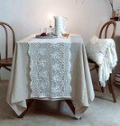 15x47  White Vintage Embroidered Lace Table Runner Doily Rectangle Dresser Scarf