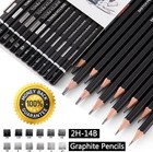 12 Piece Professional Graphite Pencil Set For Drawing  Sketching   Shading Art