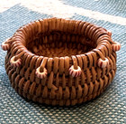 Vintage Pomo Mini Basket 1 5  Hand Woven Beaded Northern California Native Art