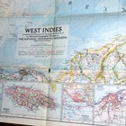 Vintage 1954 National Georgraphic Society Fold-out Map Of West Indies