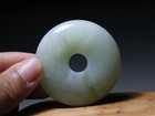 Dynasty Hongshan Culture Old Hetian White Jade Bi Axe Yubi Amulet Pendant G616