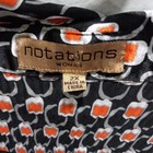 Women s Notations Long Sleeve Button Up Dress Shirt Blouse Size 2x Polka Dots 