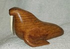 Seal Wood Carving Signed Emil Knasmikoff From  Ninilchik Alaska
