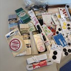 Large Antique Vintage Sewing Notions Estate Lot Buttons Scissors Junk Drawer