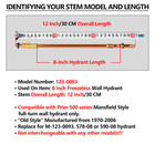 123-0093 Forprier 500 Series Mansfield Style Stem Assembly 12inch Overall Length