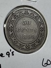1899 Newfoundland 50 Cents Silver Coin Low Mintage Wide 9 s