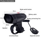 Loud Electric Bike Horn 110db Bicycle Handlebar Alarm 5 Modes Waterproof Black P