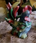 Vintage Chicken Ceramic Set Rooster   Hen Figurines 10  Hand Made 1960 s 