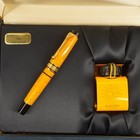 Aurora Optima Sole Le Fountain Pen Yellow Auroloide 18k Fine Nib -- Free Ship Us