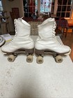 Vintage Hyde Athletic Shoe Co  Roller Skates Chicago No 87 Wheels White Usa Sz 8