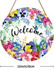 Welcome Spring Summer Floral Flowers Wreaths Sign For Front Door Decor Farmhouse
