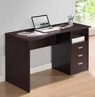 Brown Desk 3 Drawers Shelf Computer Laptop Wood Home Office Furniture Student