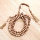 Islamic Sibha Brown Tassel Sandalwood Prayer Beads - 99ct 8mm-bead Muslim Tasbih
