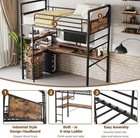 Loft Bunk Bed With L-shaped Desk industrial Twin Loft Bed metal Bunk Beds