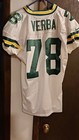 Game Issued Green Bay Packers White  Nike Jersey  78 Ross Verba Iowa