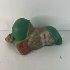 Vintage Hand Painted 9    Ceramic Garden Gnome Dwarf Laying Down Sleeping Figurine