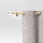 36 -66  Clear Ribbed Curtain Rod Brass - Threshold