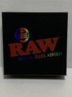 New  Raw Crystal Rainbow Glass Round Beveled Ashtray Includes Presentation Box