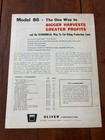 Vintage Oliver 86 Self Propelled Hay Conditioner Sales Brochure 
