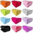 Soft Luxury Warm Home Sofa Bed Throw Soft Warm Plain Fleece Blanket Micro Coral