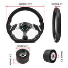 Black 13  Marine Boat Steering Wheel With 3 4  Axle Hub Adapter Keyway 3 Spokes