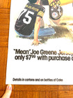 Original Vintage    mean    Joe Greene Coca Cola Poster 18x24 Steelers Nfl