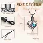 Heart Urn Necklace For Ashes Birthstone Cremation Jewelry For Ashes Memorial Urn