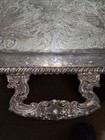 Vintage Sheridan Ornate Silver On Copper Footed Serving Tray 21 x16 