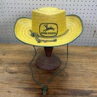 Vintage John Small youth Size Straw Hat Rare 50s 60s Yellow Painted