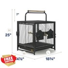 Prevue Pet Products Bird Cage Travel Carrier Black Parrot Small Birds Rope