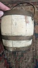 Antique Early Country Primitive Wood Paint Bucket Okd Oyster White Paint 6 