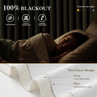 Pinch Pleated Linen Blackout Curtains For Bedroom  Natural Full Black Out Curtai
