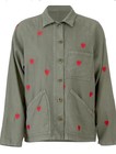 The Great  Army Green Field Jacket With Embroidered Hearts 2 m