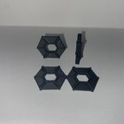 4 Black Tokens Hexagon 1986 Fireball Island Board Game Replacement Pieces Parts
