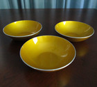 Vtg Emalox Of Norway Bowls -enamel On Aluminum  Yellow gold- 6  Wide 1 5 8  Deep
