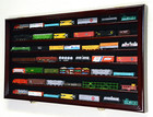N Scale Model Train Display Case Lockable Collection Shelf Cabinet Cherry Large