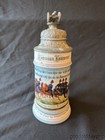 Antique Regimental German Lithophane Lidded Beer Stein Brunner   Ploetz Munich