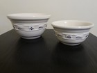 Set Of 2 Longaberger Traditions Pottery Blue Woven Traditions Nesting  Bowls 