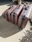 4 Piece Samsonite Vintage Cocoa Hard Plastic Locking Luggage Set 60s 27 25 23 16
