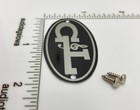 G   L Guitar Case Badge Custom Made Satin Silver Aluminum Oval  With Screws