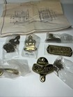 Vintage Original Whiteclad Brass Hardware Hinges Latches Nameplate Screws Opener