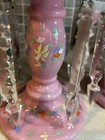 Pair Of Victorian Era Bohemian Pink Cased Mantle Lusters 12   