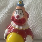 Vintage Plastic Clown Coin Bank Jsny Belly Grows As Money Is Added
