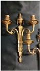 Vintage Cast Brass Louis Xvi Pair French Style Two Branch Candlebra Sconces