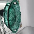 Vintage Indiana Glass Teal Lily Pons Pattern Relish Nut Candy Dish Euc