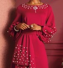 16w Plus Ashro Red Dinner Formal Church Party Seianne Emellished Dress No Belt