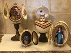 Set Of 4 Vintage Shell Decorative Jeweled   Collectable 